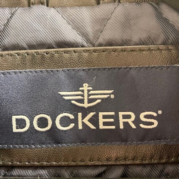 Dockers Black Genuine Leather Jacket XL - Picture 7 of 8